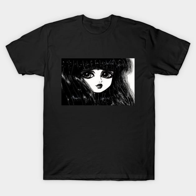 Black Hair Girl T-Shirt by alien3287